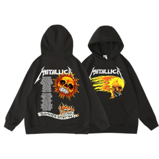 法彩鸟卫衣男套头带帽 潮帽衫潮牌摇滚金属 metallica