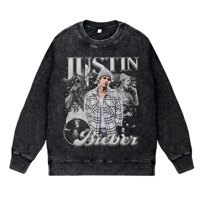 美式说唱歌手流行R&B秋冬圆领套头卫衣贾斯汀比伯JustinBieber男
