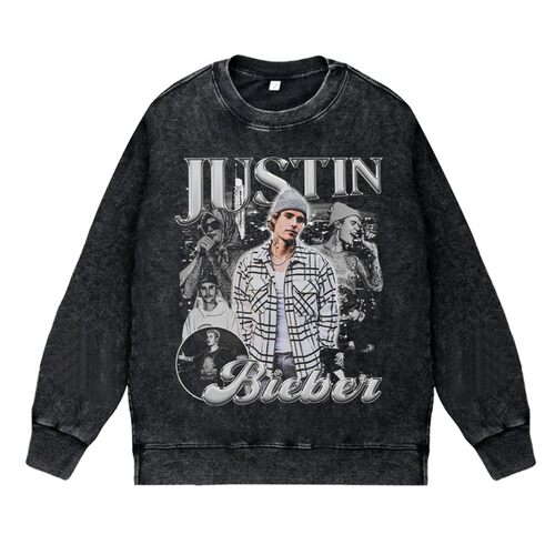 美式说唱歌手流行R&B秋冬圆领套头卫衣贾斯汀比伯JustinBieber男