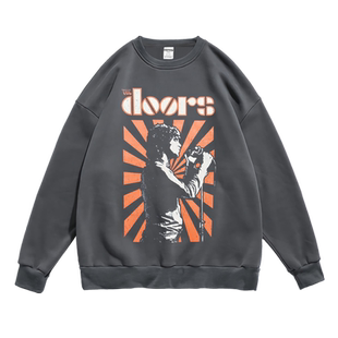 大门乐队the doors潮流音乐节摇滚印花秋冬长袖圆领无帽卫衣男女