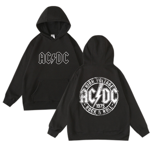 acdc老牌摇滚乐队印花衣服highway to hell周边连帽套头卫衣男