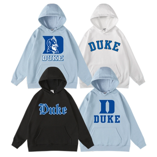 青少年美国篮球运动名校duke杜克大学蓝魔周边连帽套头秋冬卫衣男