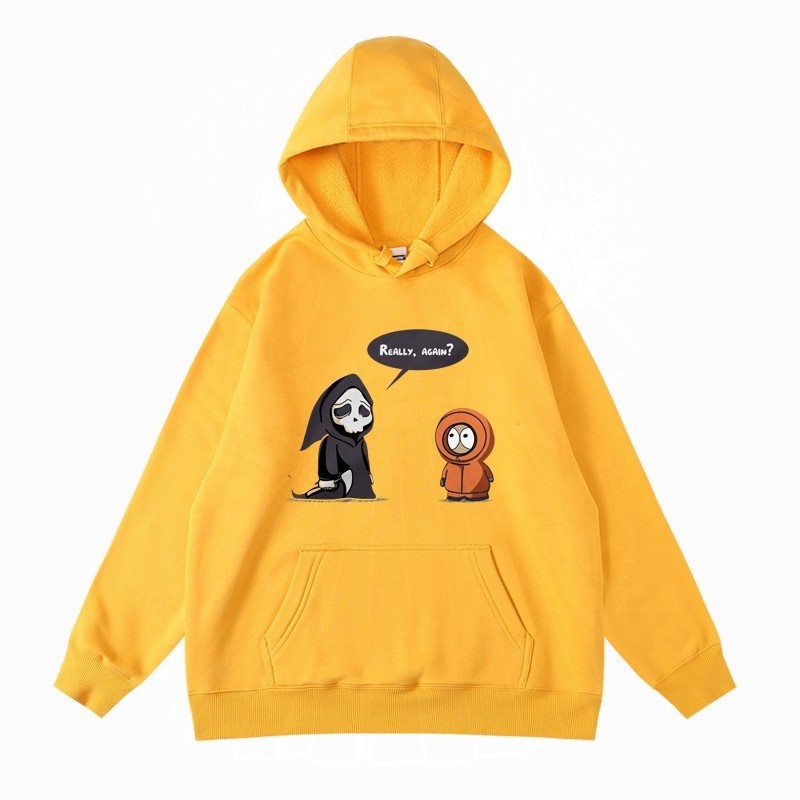 南方公园southpark欧美街头卡通kenny秋冬加绒套头连帽卫衣帽衫男