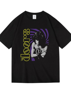 the doors大门乐队莫里森morrisons印花周边纯棉短半袖T恤男女夏