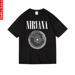 nirvana涅槃乐队美式摇滚柯特科本周边衣服纯棉短半袖T恤男女夏季