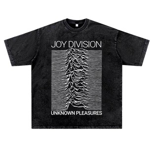 美式复古vintage水洗做旧ins潮流joy division快乐分裂朋克T恤男