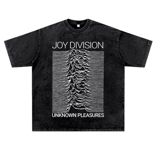 美式复古vintage水洗做旧ins潮流joy division快乐分裂朋克T恤男
