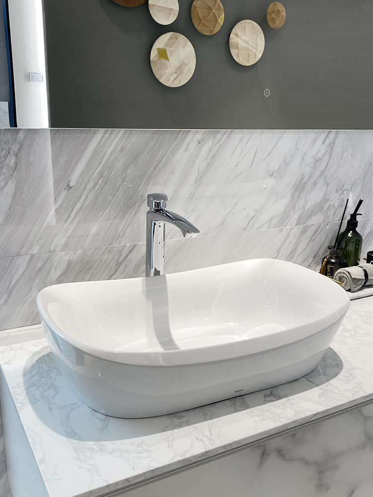 toto晶雅石艺术盆桌上式台盆洗脸盆pjs04w/pjs05w/pjs06w/pjs07w