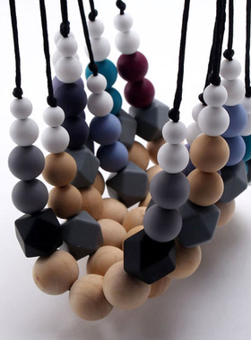 宝宝硅胶磨牙项链项链磨牙咬