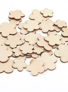 手工diy木片多款式五角梅花型木板手绘材料配件饰品玩具模型