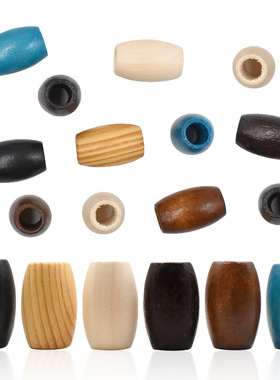 DIY饰品配件30*20mm彩色木珠 假发饰品空心辫接木珠 脏辫装饰木珠