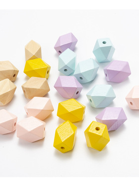 彩色长八角木珠麻绳流苏木珠串儿童珠DIY配件 单个价