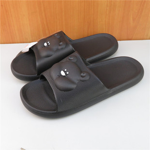 林润55加大码拖鞋卡通女拖鞋大脚男式凉拖软底小熊特大号一字凉拖