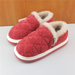 丰润家新款2025冬季居家加厚加绒保暖防滑布面女式全包跟棉鞋男士