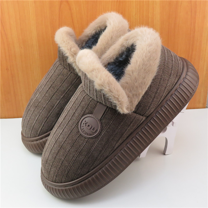 2025冬季加绒保暖厚底防滑棉鞋