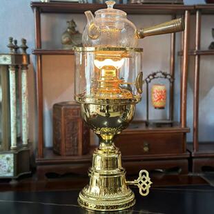 精品白菜机芯上链灯 中式复古茶灯煮茶炉 老式鼓风煤油灯厂家直销