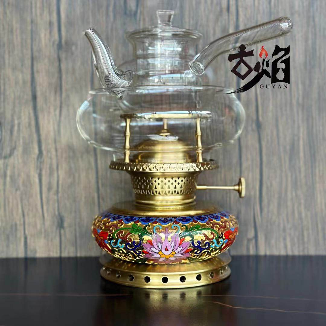 精品空气灯复古茶灯 明火煤油灯工夫茶煮茶炉 中式景泰蓝煮水茶器,餐饮具,煮茶炉,淘宝优惠券,粉丝福利购,淘宝优惠卷