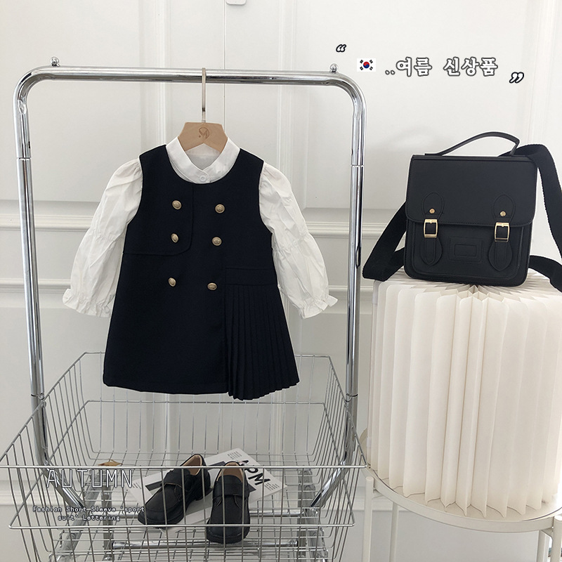 女童2023春季学院风背心裙