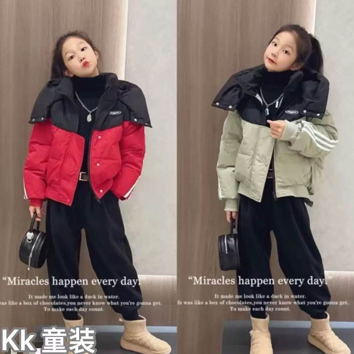 191撞色短款羽绒服女连帽小个子外套冬季新款,童装/婴儿装/亲子装,羽绒服,淘宝优惠券,粉丝福利购,淘宝优惠卷