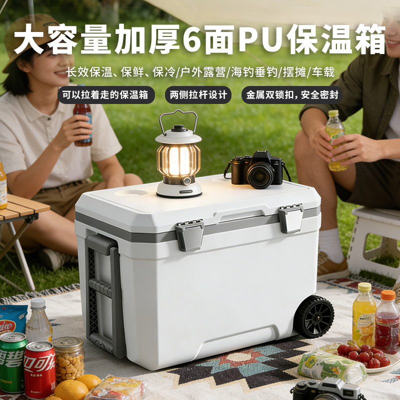户外保温箱冰块冷藏露营车载冰桶商用摆摊钓鱼便携食品保鲜冷冻箱