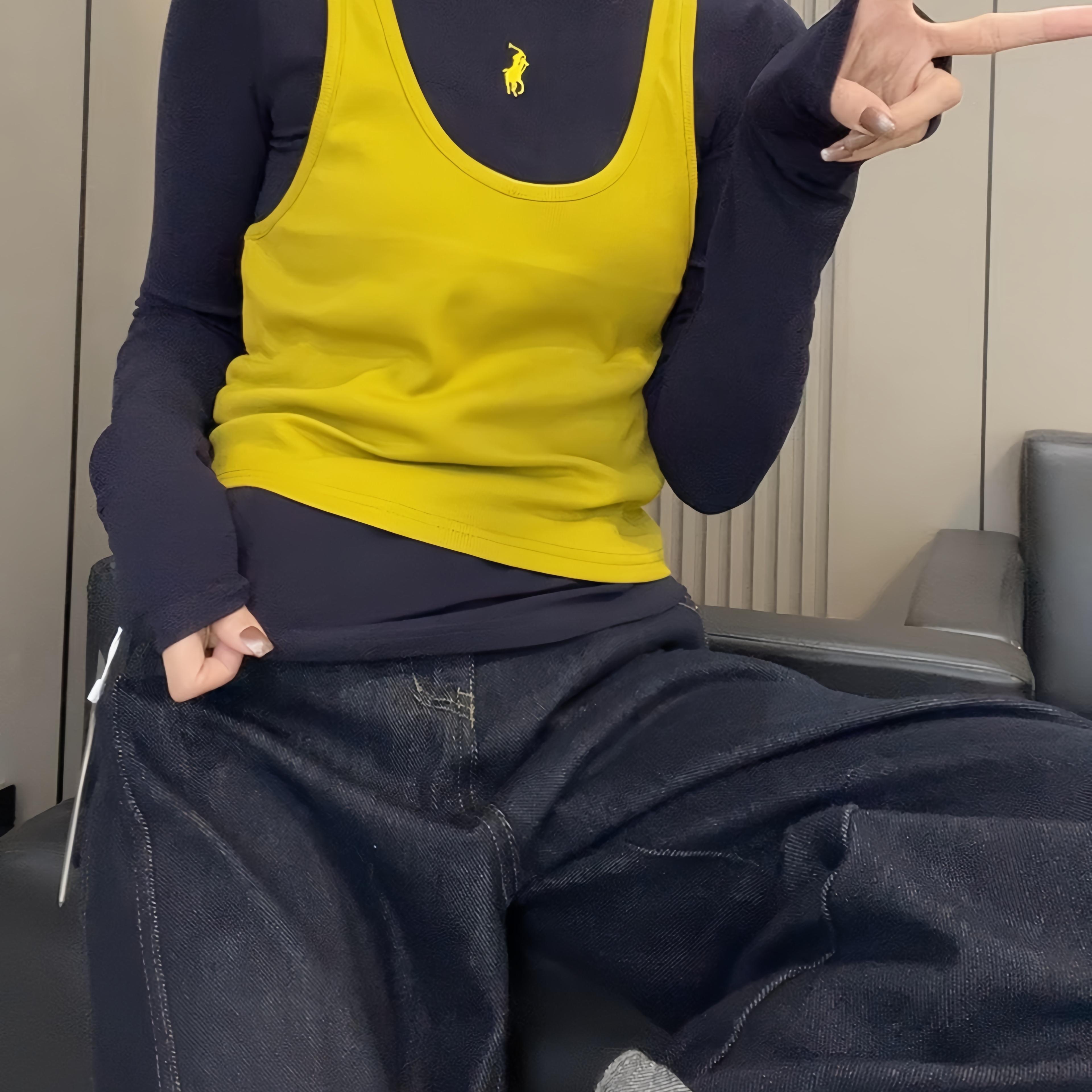 两件套撞色女长袖叠穿