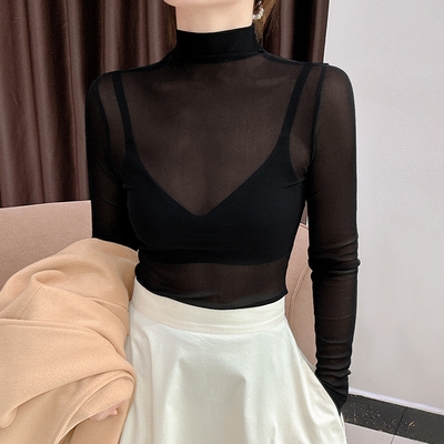 网纱打底衫内淑女搭T恤秋季欧