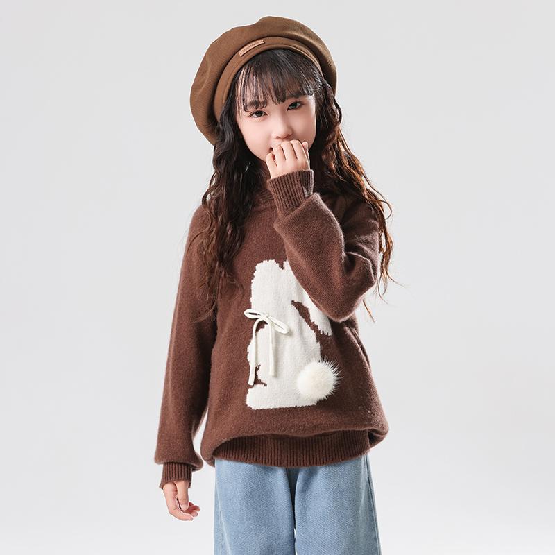 山羊绒毛衣女童秋冬套头新款可爱
