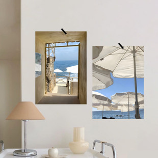 背景墙装 饰 饰海报纸软装 ins风老钱度假村假日酒店氛围海岛画报装