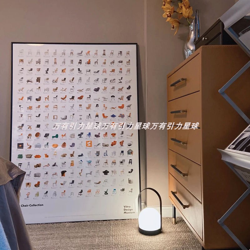经典名椅收藏海报 大师设计椅子 大幅落地装饰画 艺术纸质画心