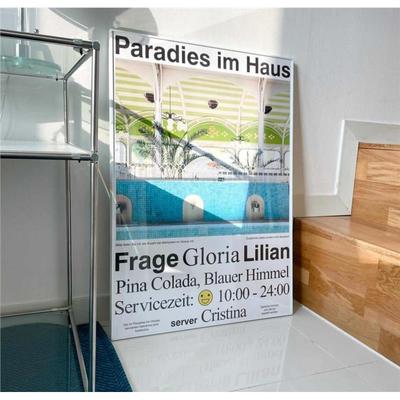 souffle 复古清新夏季游泳池 温柔韩国ins风格海报 装饰画