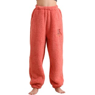 儿童暖暖裤秋冬法兰绒珊瑚绒睡裤男童女童宝宝家居裤冬天厚款裤子