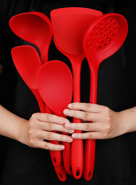 硅胶铲子不粘锅专用铲家用炒菜硅胶锅铲套装耐高温粥汤勺不伤锅铲