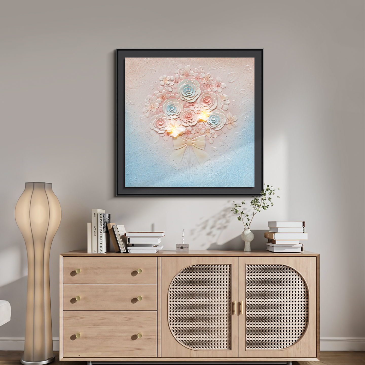 现代简约浪漫春天玄关客厅装饰画