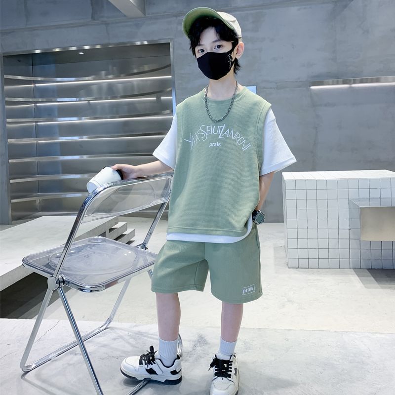 男童夏装套装2025新款儿童短袖夏季帅气网红炸街夏款两件套衣服潮