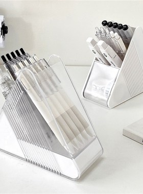 速发笔筒斜插学文宿舍生具抽屉式书桌桌面收纳盒置物架风笔架摆件