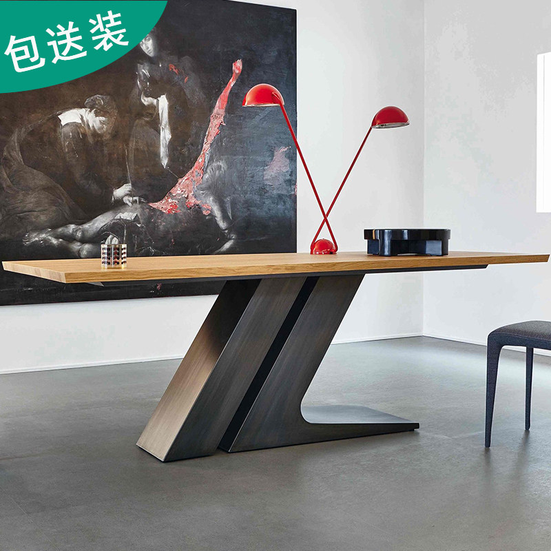 速发实木电脑桌台式家桌简约美桌办公桌创意书用长方形会议式长桌