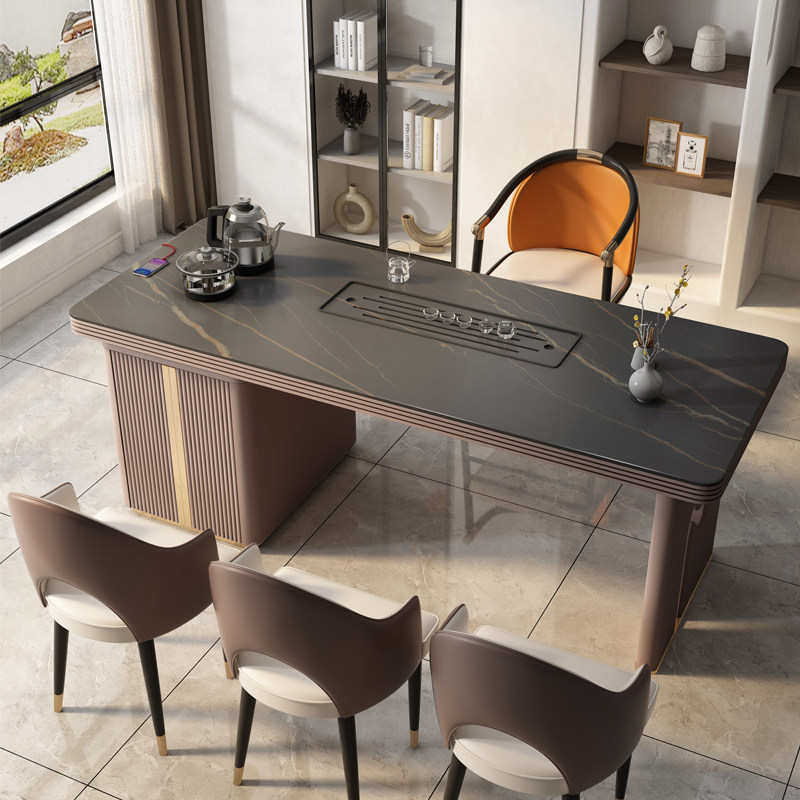 速发轻奢桌板茶台桌椅组合简约2.2M大板茶岩办公室接待客会泡茶桌,住宅家具,家用茶台/茶桌,淘宝优惠券,粉丝福利购,淘宝优惠卷