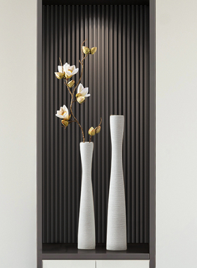 速发玄关装饰摆件长视柜细高细电花居家瓶饰品客厅柜子干花艺术高