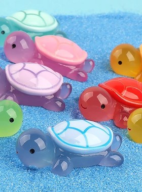 速发树脂夜缸小乌造苔藓鱼光龟景装饰品桌面小摆件 海龟