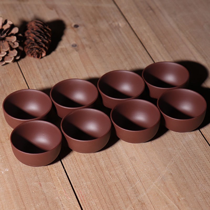 速发宜兴紫砂杯品茗功夫陶具茶大小号主人杯茶碗杯瓷套装直口杯子