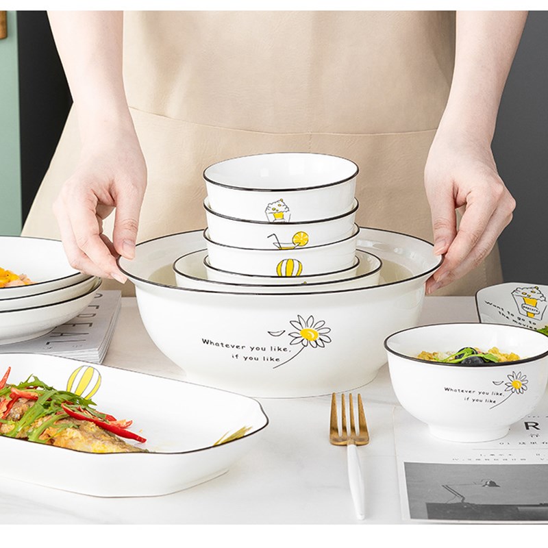 速发景瓷镇陶德餐具碗碟套装组合石档欧式家用简约创意礼品轻高力
