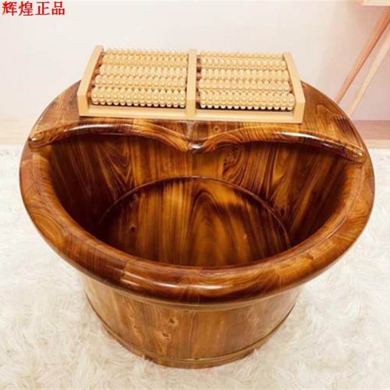 速发秋冬泡脚盆木桶四泡香柏木泡脚桶器用足浴桶神家川脚盆冬季穴