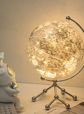 速发轻装透明地球仪摆件家居装饰品高档视柜套奢轻奢办公室电酒柜