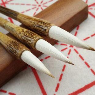 速发新款善琏文棕竹兼毫 麻竹 湖州狼羊兼毫毛笔 笔房四宝用品包