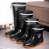 防水防滑厨房雨鞋 胶鞋 短筒中筒水鞋 束口牛筋雨靴高筒工地耐磨男士