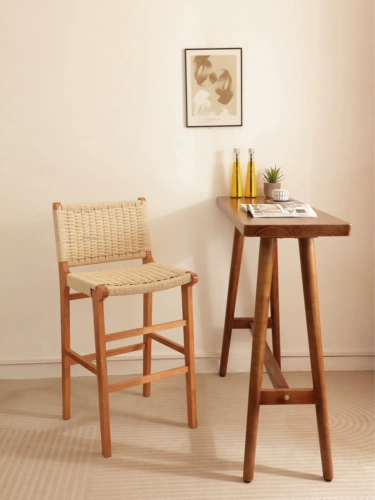 Столетние бары с твердым деревом для веревки для дома Используйте ретро -столовые стулья бар Ресторан Рестора