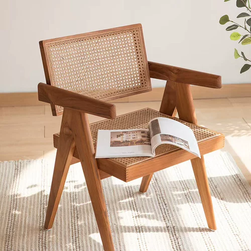 Скандинавский стул из ротанга, бытовой стул из ротанга, магазин чая с молоком, складной стул из ротанга, стул для отдыха, кафе, обеденный стул, стул Чандигарх