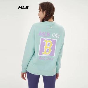 韩国MLB男女情侣LIKE系列圆领套头卫衣秋冬新款宽松休闲运动上衣