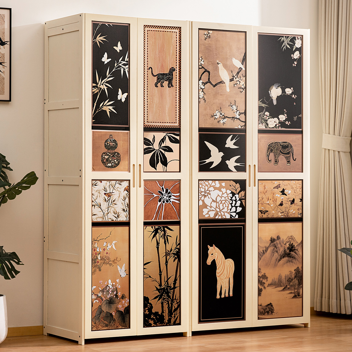 简易衣柜卧室中古风大容量