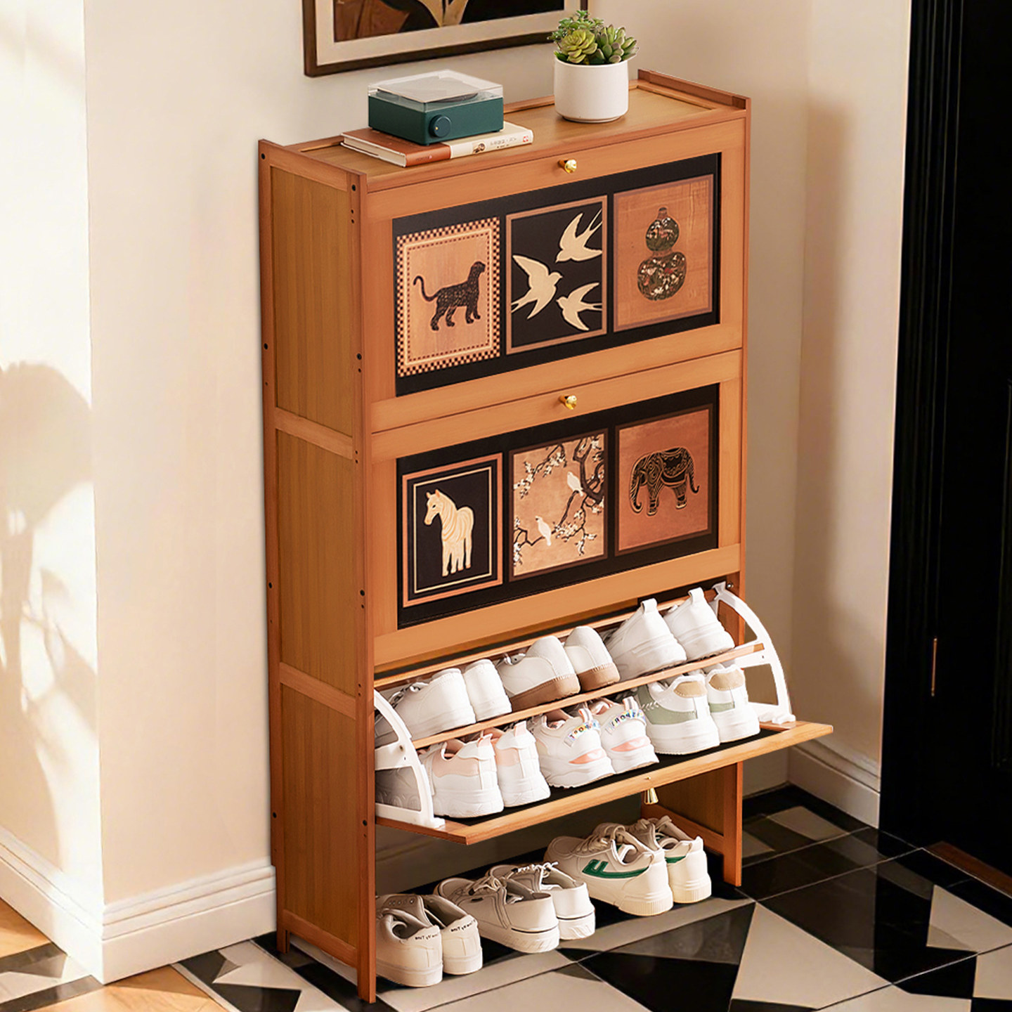 超薄款鞋柜家用门口翻斗鞋架子极小窄收纳一体靠墙大容量入户玄关,住宅家具,鞋柜,淘宝优惠券,粉丝福利购,淘宝优惠卷